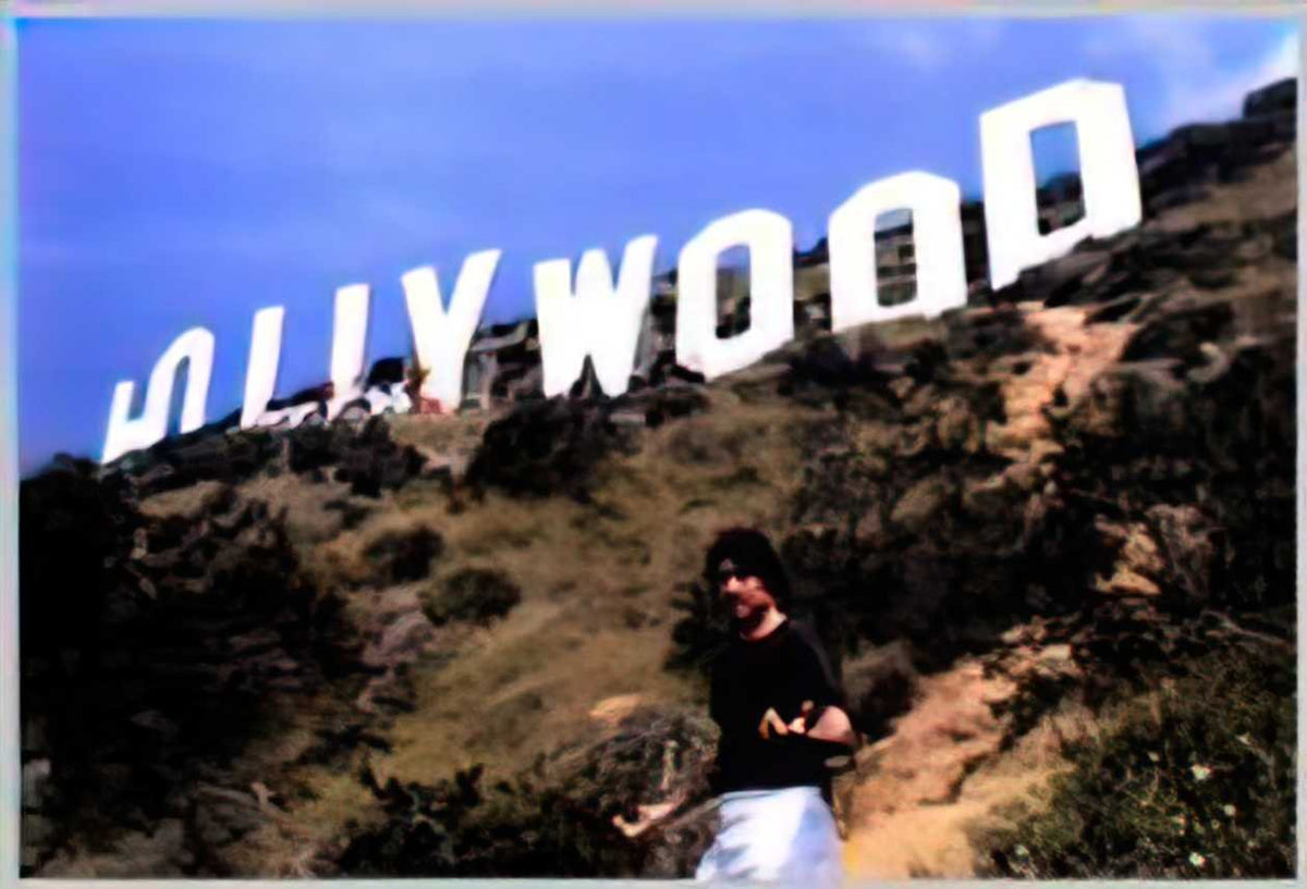Graffiti Street Art hollywood sign A4 Photo Print