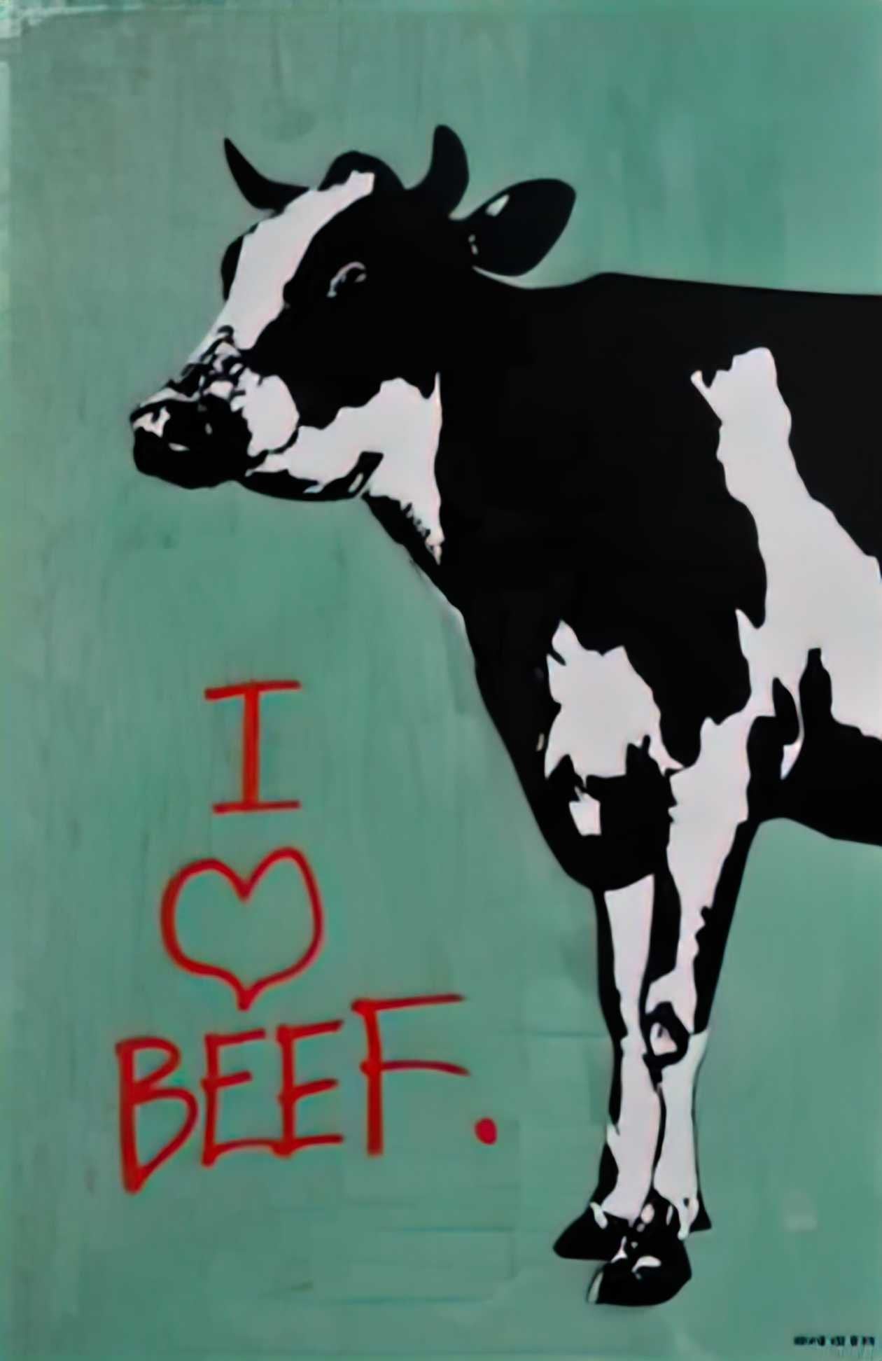 Graffiti Street Art i love beef A4 Photo Print