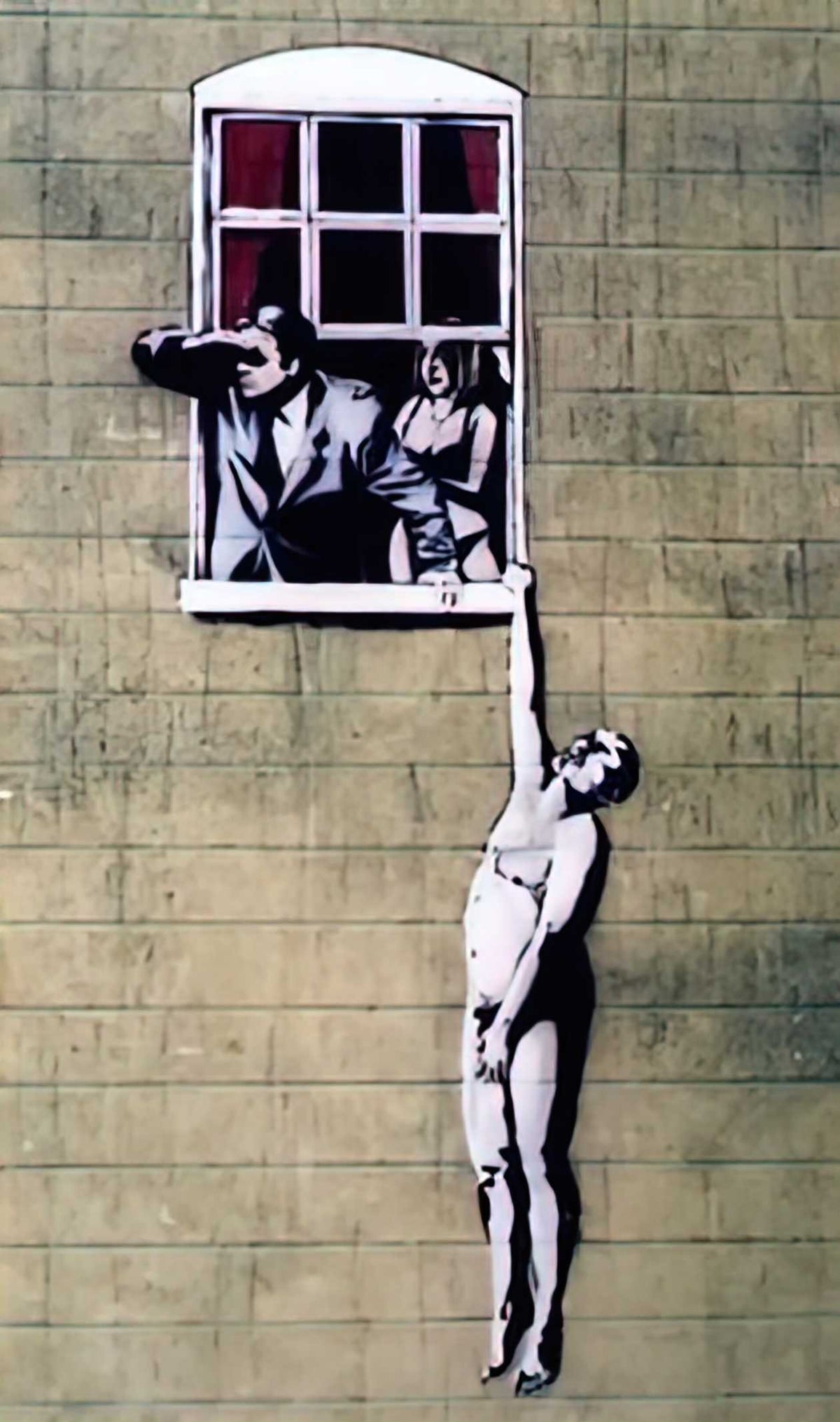 Graffiti Street Art naked man A4 Photo Print