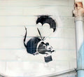 Graffiti Street Art parachuting rat 2003 A4 Photo Print