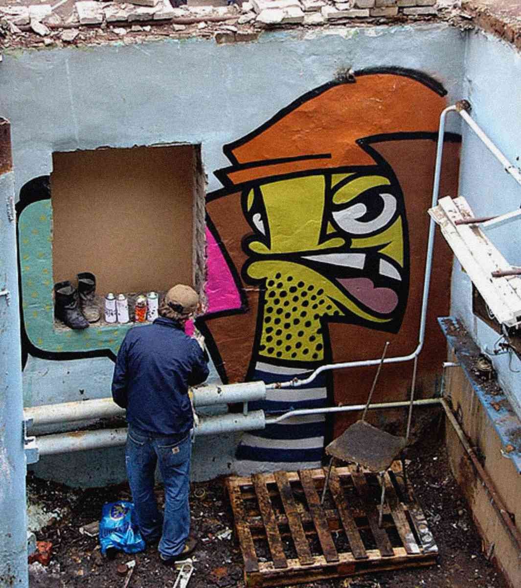 Graffiti Street Art photo Murals A4 103 (605) A4 Photo Print