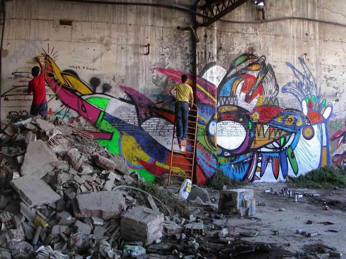 Graffiti Street Art photo Murals A4 107 BOMBIT38 A4 Photo Print