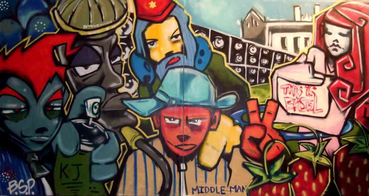 Graffiti Street Art photo Murals A4 183 canvas A4 Photo Print