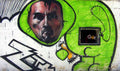 Graffiti Street Art photo Murals A4 187 face with green body A4 Photo Print