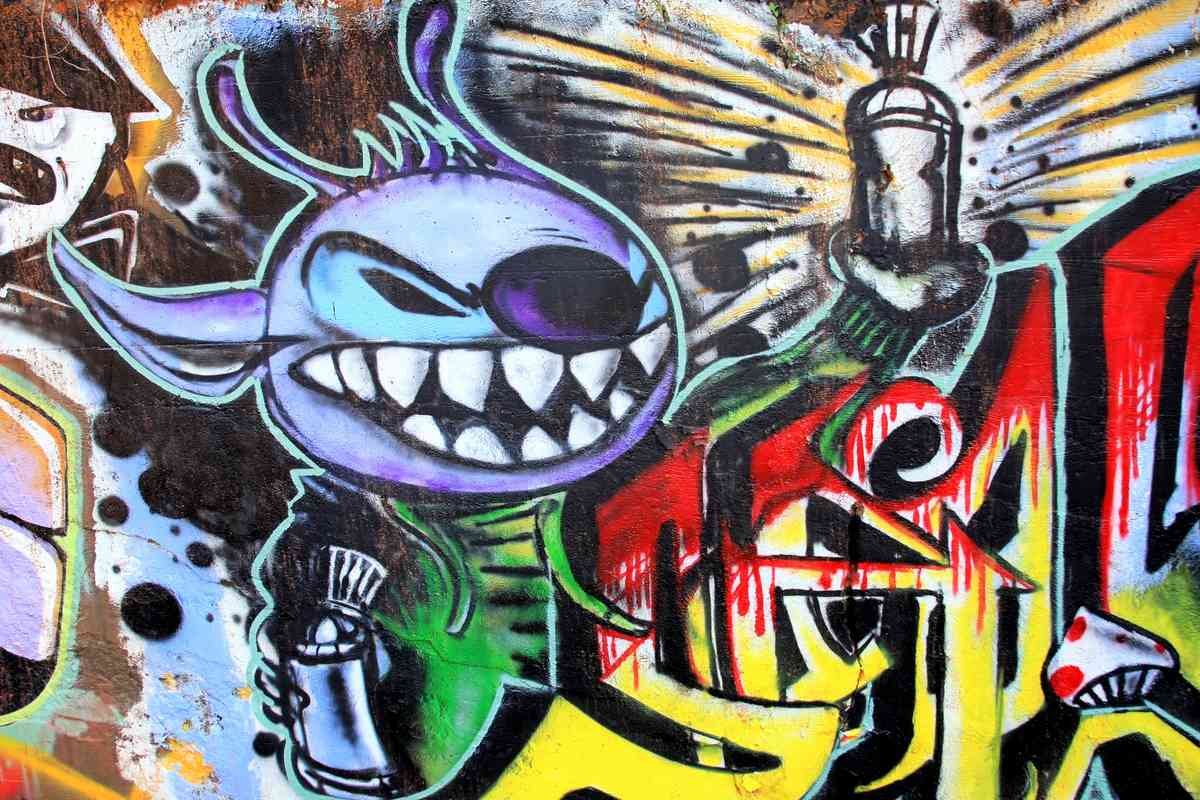Graffiti Street Art photo Murals A4 222 stitch A4 Photo Print