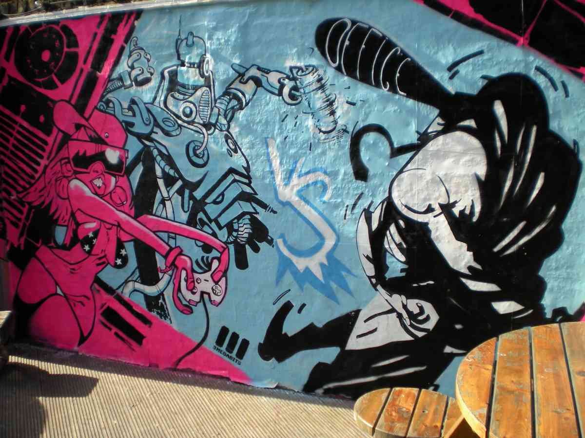 Graffiti Street Art photo Murals A4 242 (853) A4 Photo Print