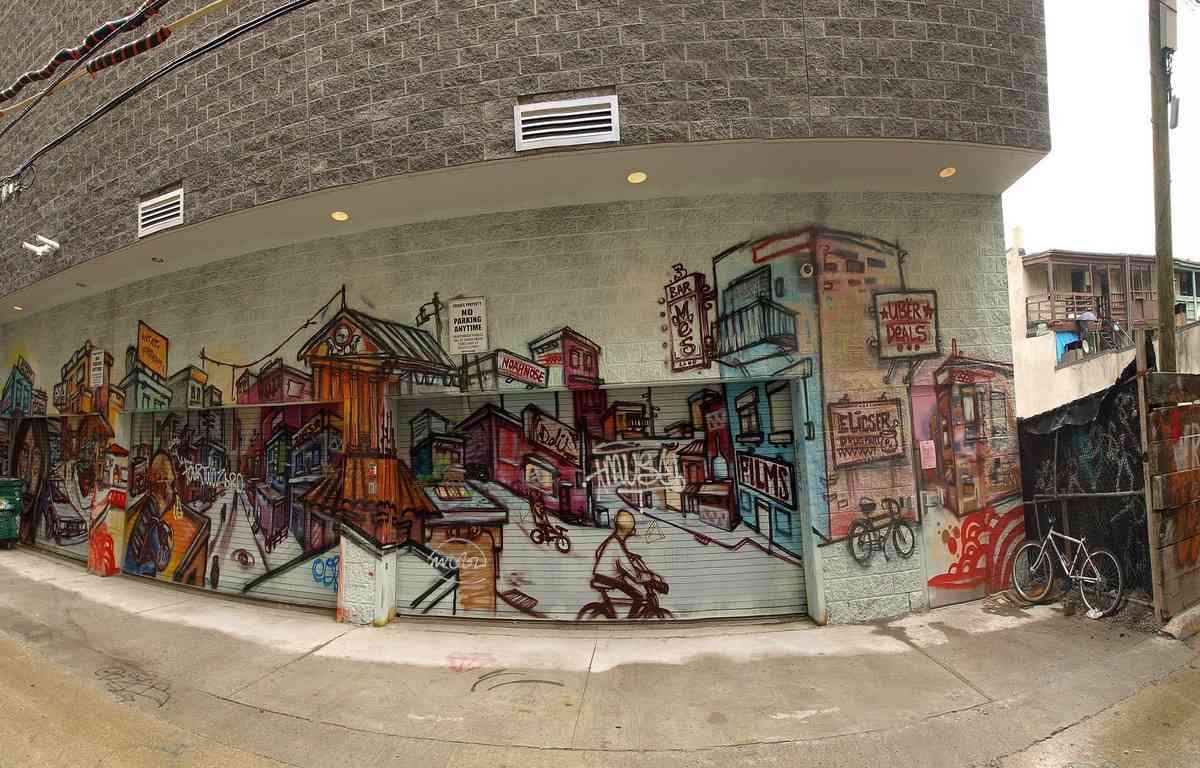 Graffiti Street Art photo Murals A4 258 pano0584 A4 Photo Print