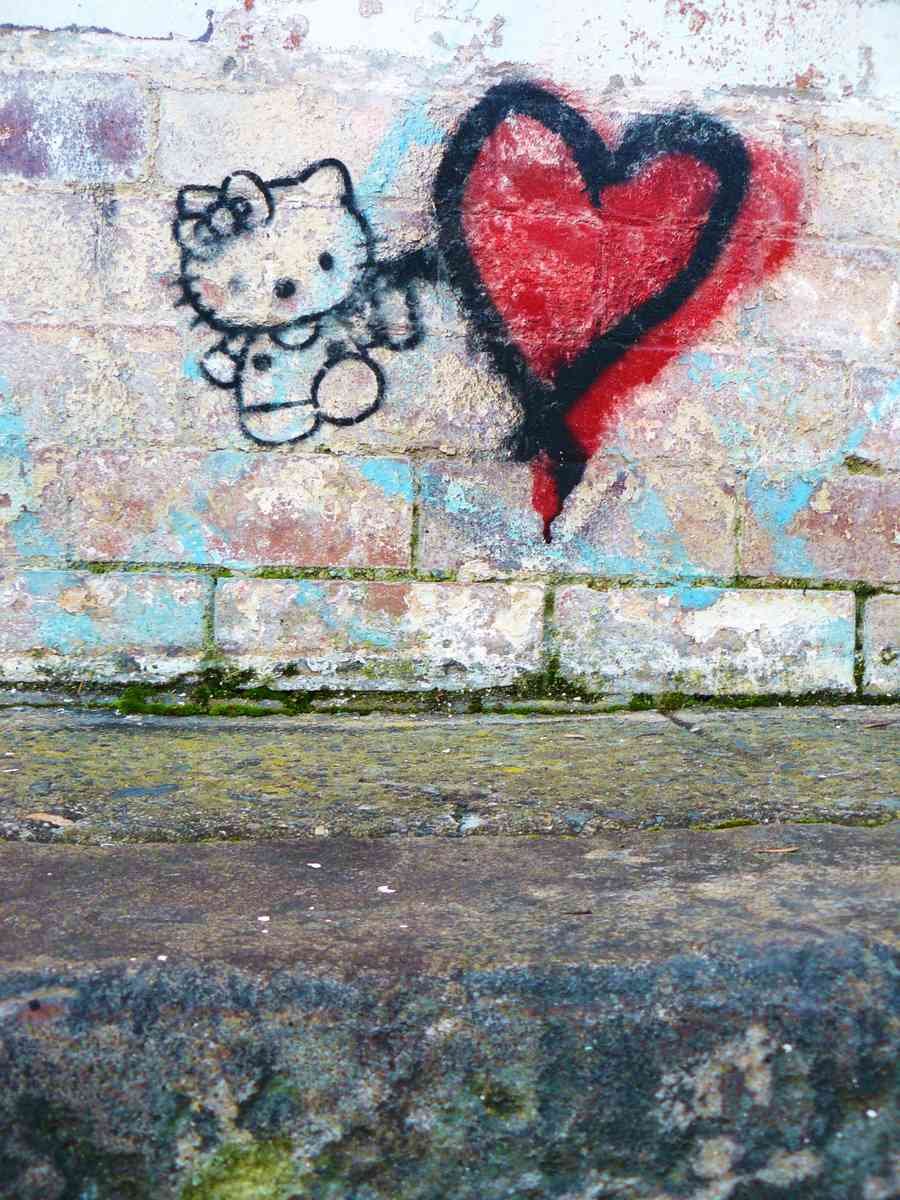 Graffiti Street Art photo Murals A4 269 dont forget kitty A4 Photo Print