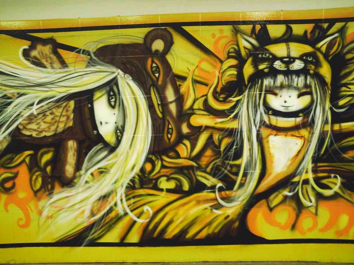 Graffiti Street Art photo Murals A4 302 (985) A4 Photo Print