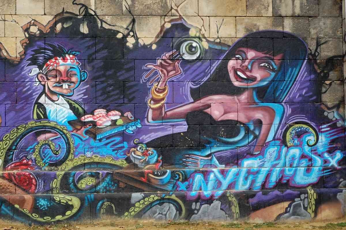 Graffiti Street Art photo Murals A4 418 (801) A4 Photo Print