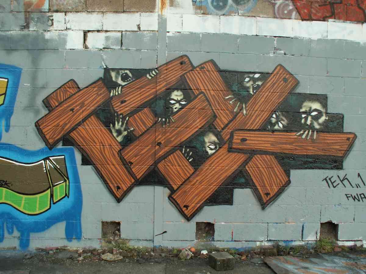 Graffiti Street Art photo Murals A4 435 (825) A4 Photo Print