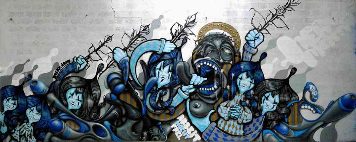 Graffiti Street Art photo Murals A4 446 (813) A4 Photo Print