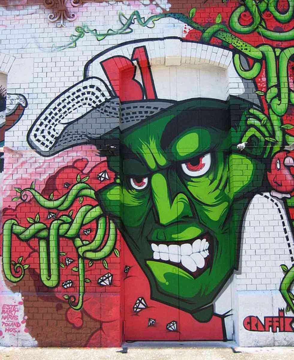 Graffiti Street Art photo Murals A4 458 (879) A4 Photo Print