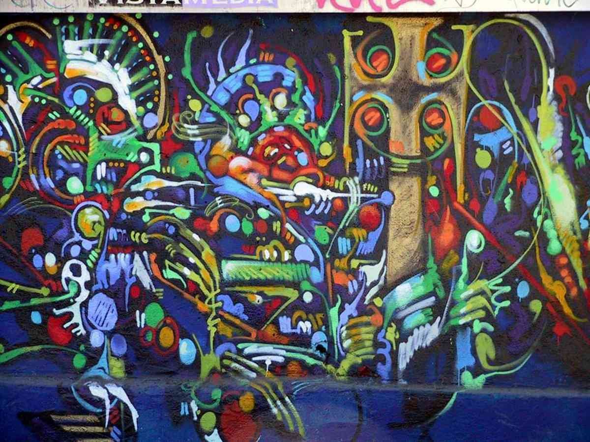 Graffiti Street Art photo Murals A4 482 (891) A4 Photo Print