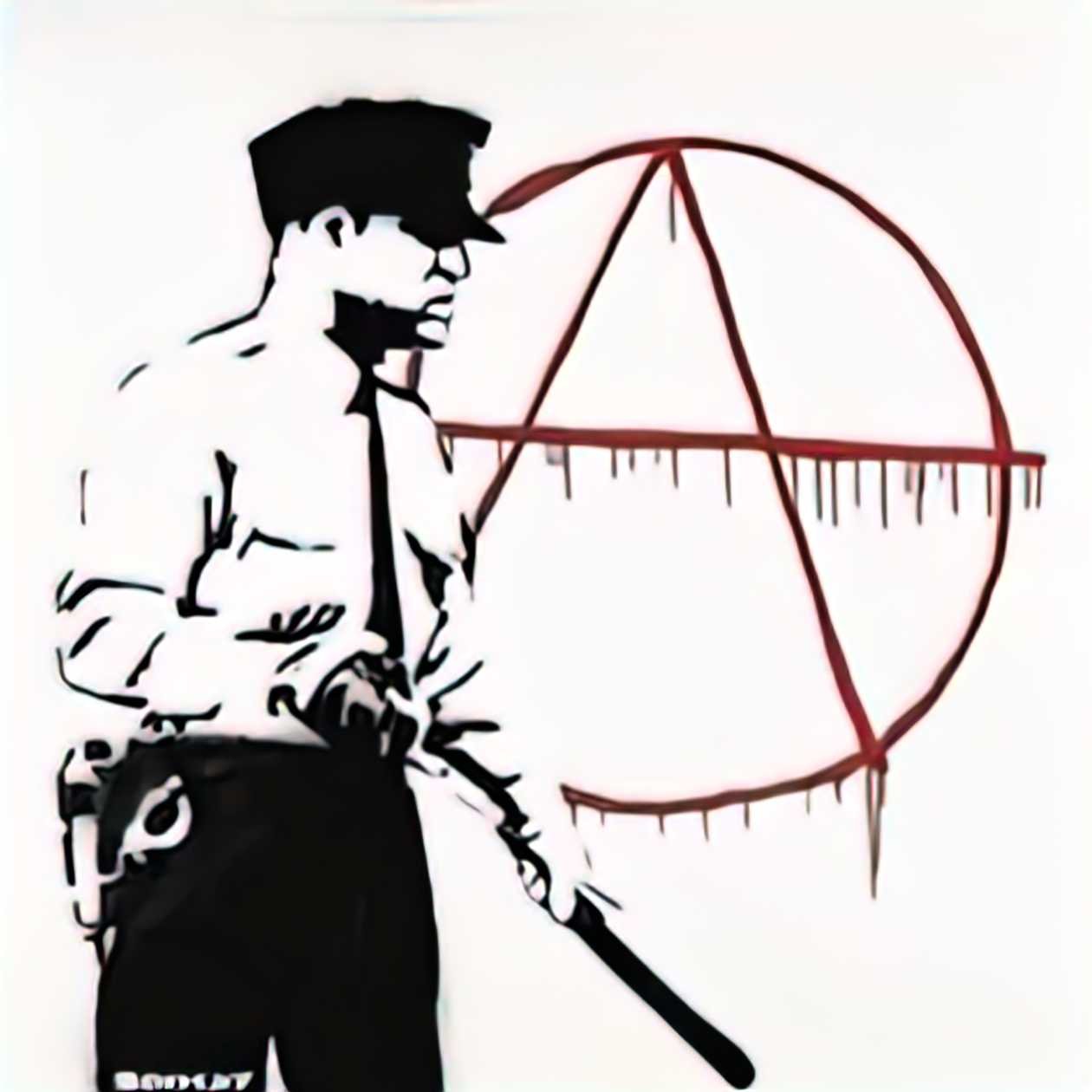 Graffiti Street Art police 2000 A4 Photo Print