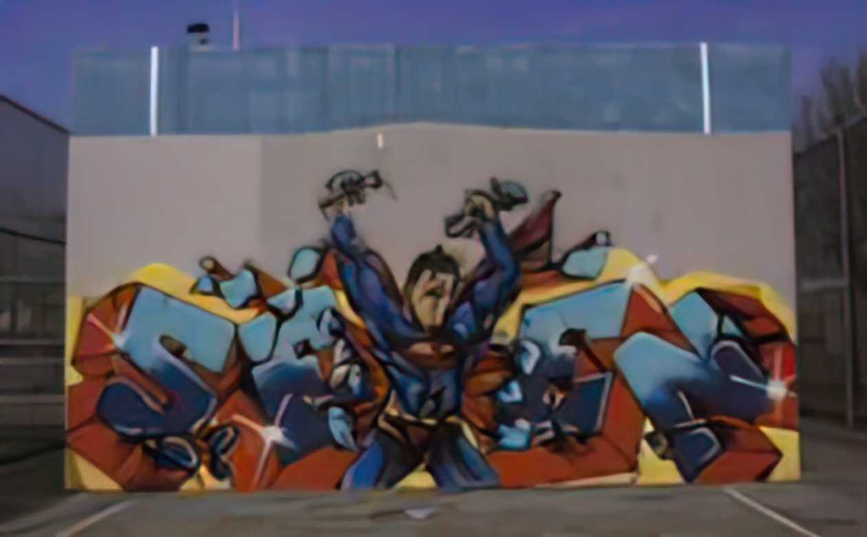 Graffiti Street Art superman piece new york 1980 A4 Photo Print