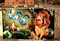 Graffiti Street Art the lion s den A4 Photo Print