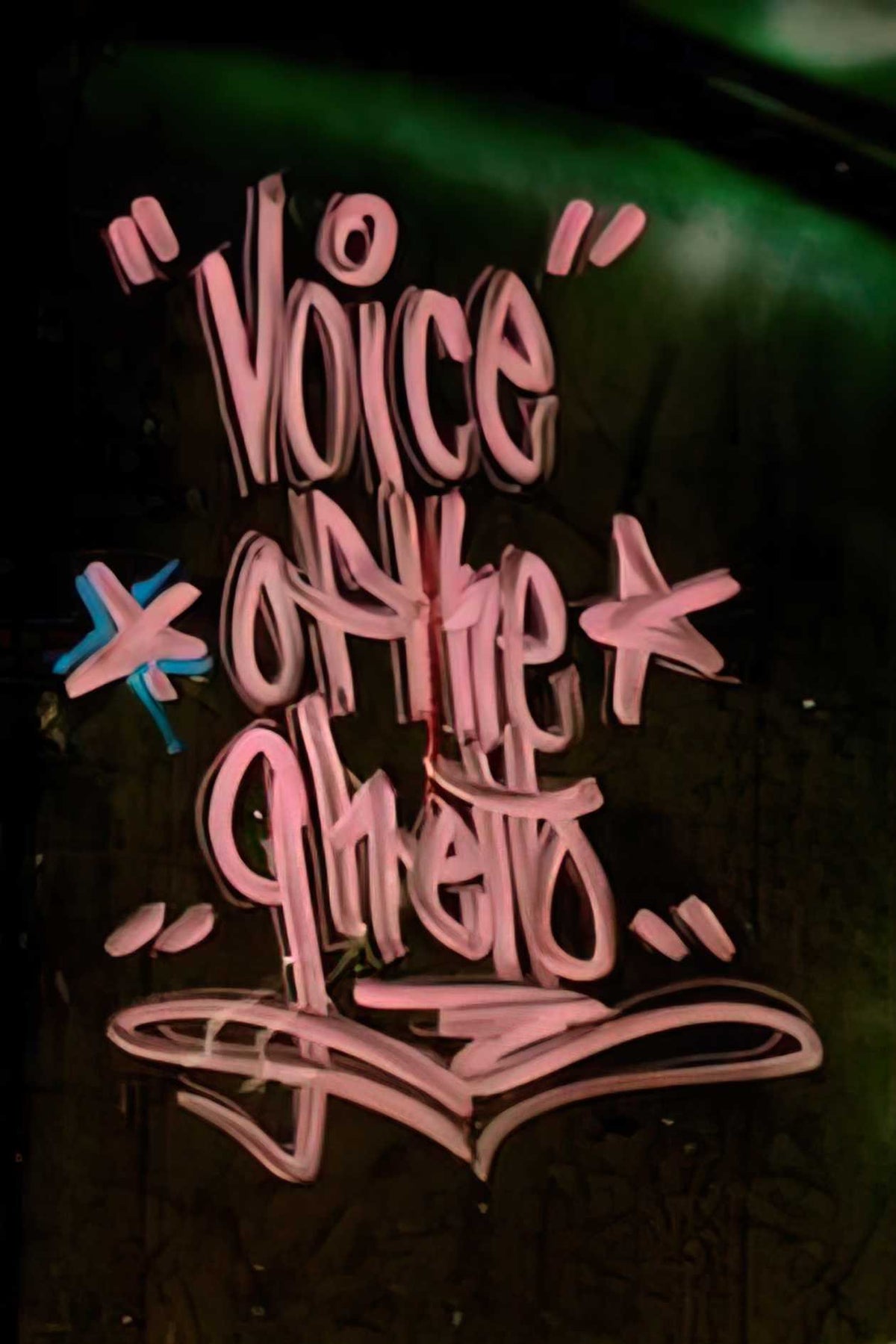 Graffiti Street Art voice of the ghetto A4 Photo Print