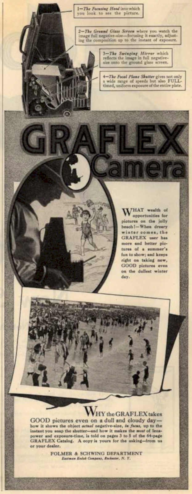 Graflex Camera Beach Vintage Retro Advert Ads A4 Photo Print