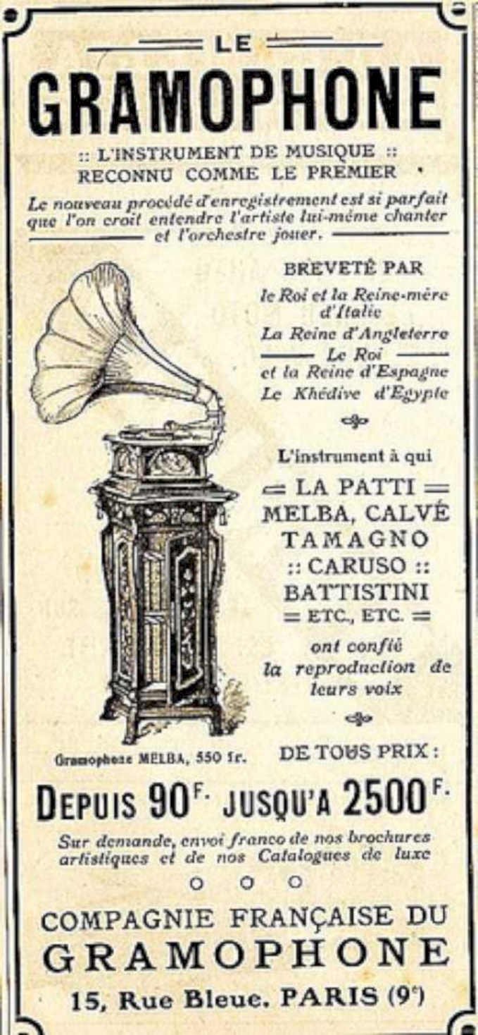 Gramophone Melba Paris Vintage Retro Advert Ads A4 Photo Print