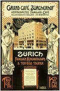 Grand Cafe Zuric Vintage Advert A4 Photo Print