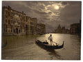 Grand Canal by moonlight Venice Vintage A4 Photo Print