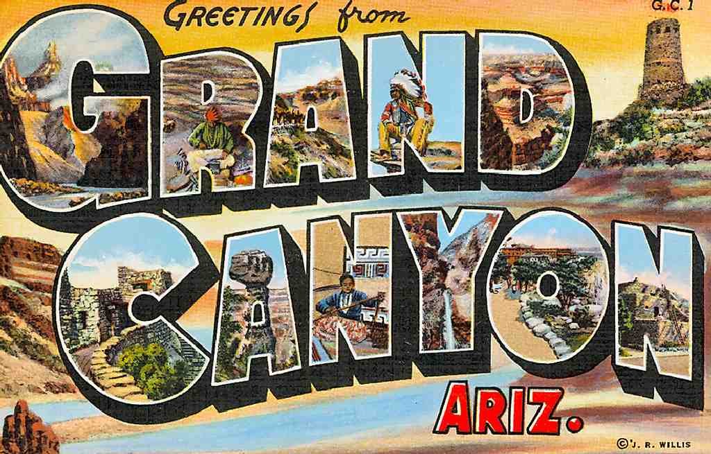 Grand Canyon Luggage Label Vintage A4 Photo Print