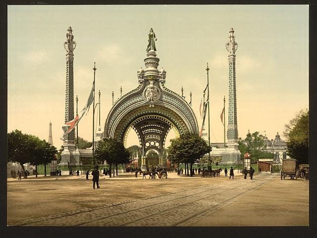 Grand entrance Exposition Universal 1900 Paris Vintage A4 Photo Print