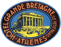 Grande Bretagne Luggage Label Vintage A4 Photo Print