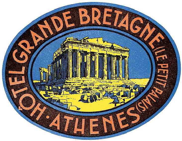 Grande Bretagne Luggage Label Vintage A4 Photo Print