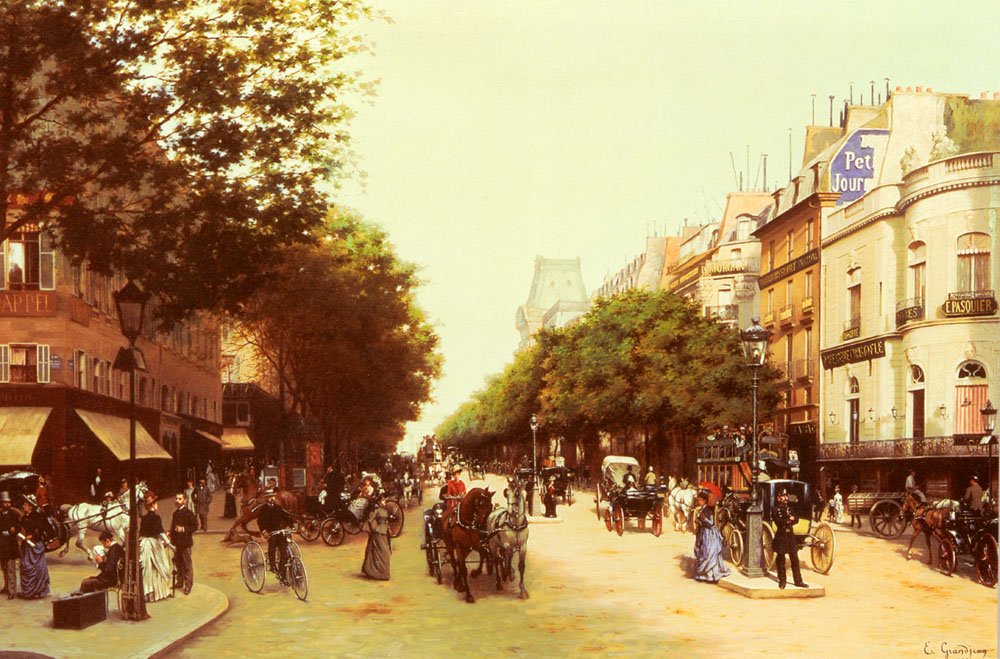 Grandjean Edmond Le Boulevard Des Italiens Art A4 Photo Print