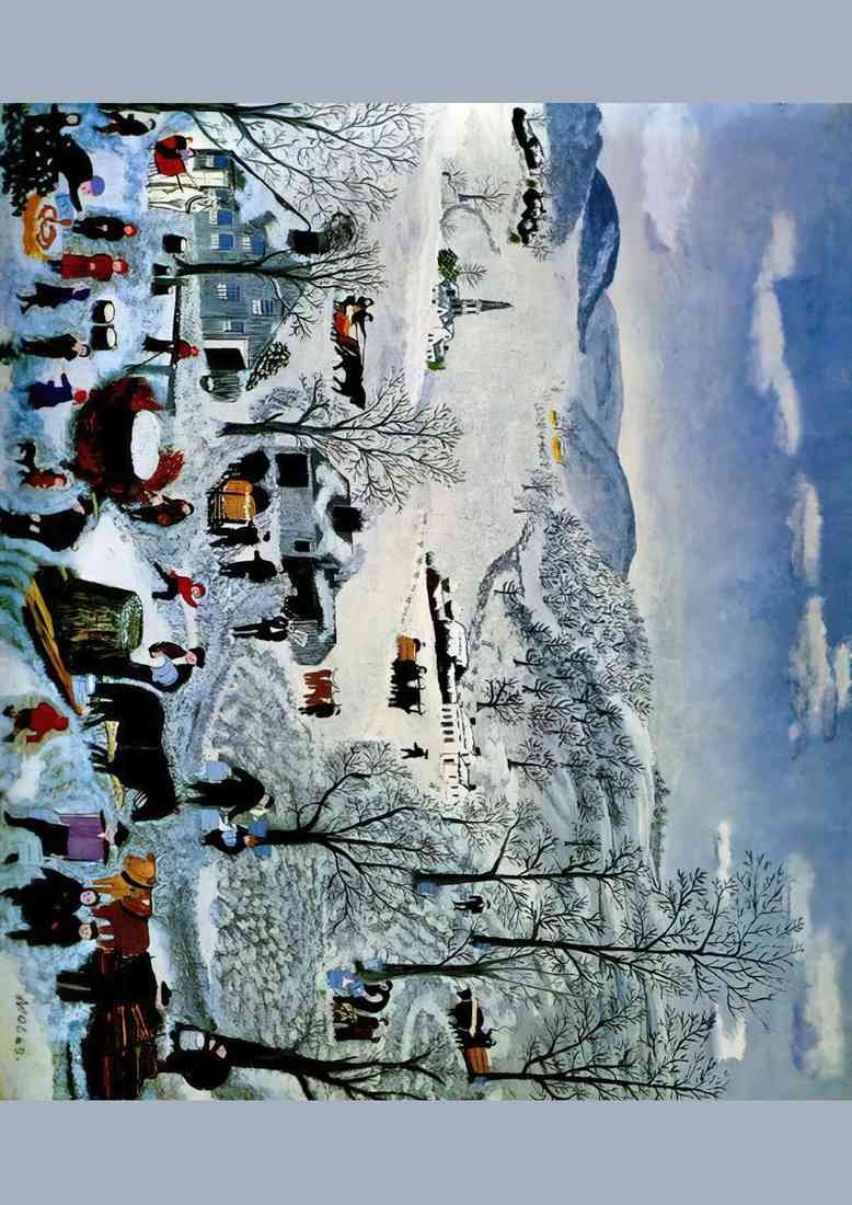 Grandma Moses sugaring off A4 Photo Print