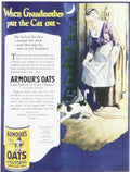 Grandmother Oats Cat Vintage Retro Advert Ads A4 Photo Print