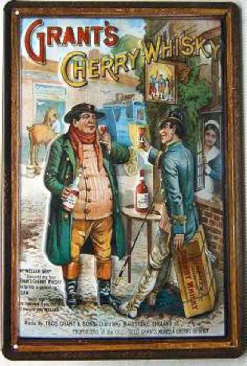 Grants Cherry Whisky Vintage Retro Advert Ads A4 Photo Print