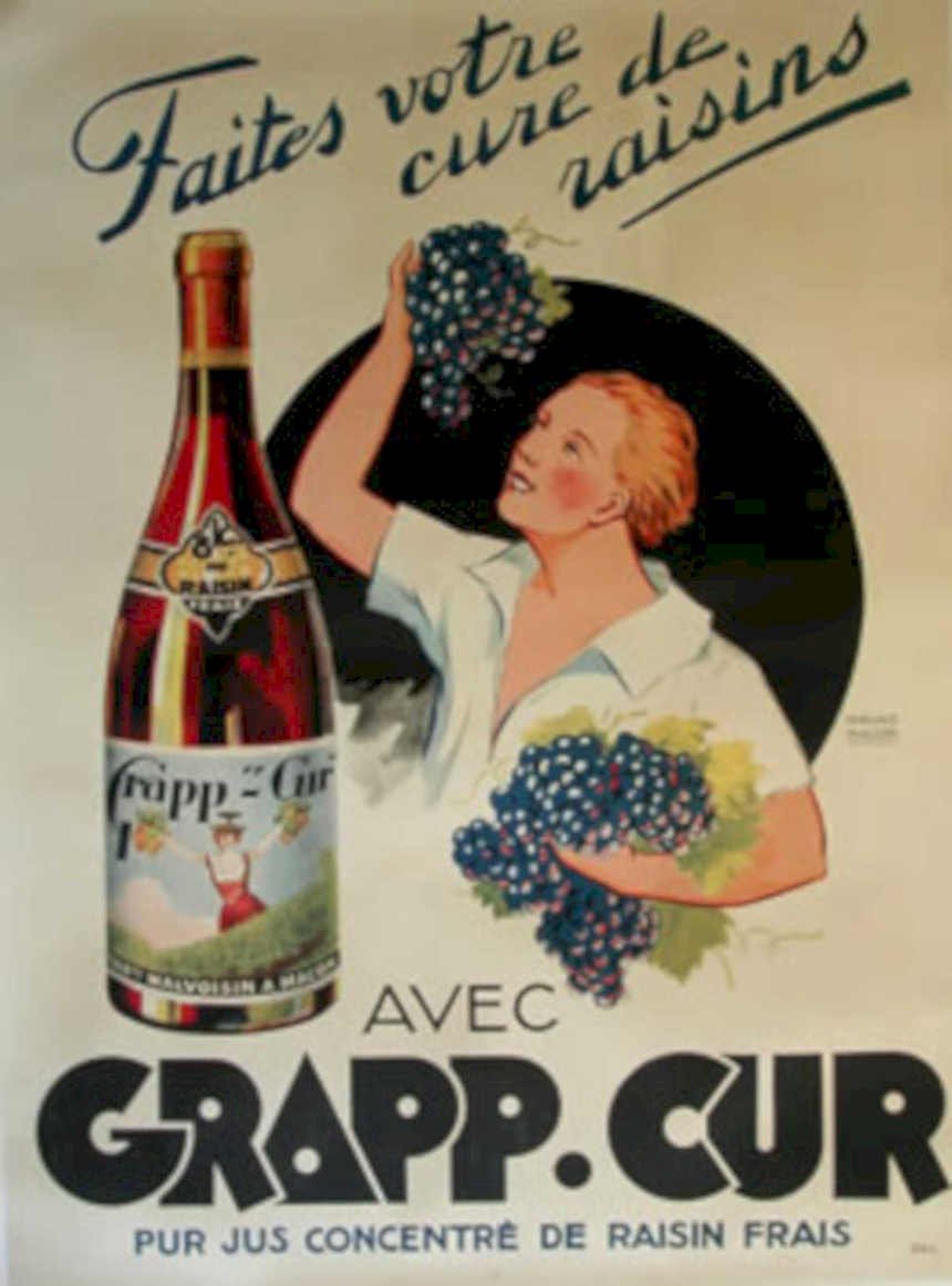 Grappcur Raisin Poster Vintage Retro Advert Poster A4 Photo Print