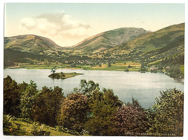 Grasmere from Red Bank Lake District Vintage A4 Photo Print