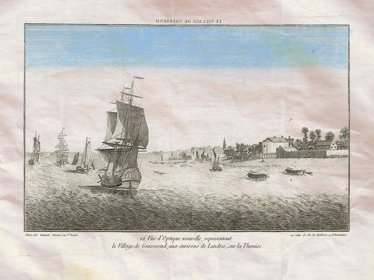 Gravesend Ships Thames London England Basset 1770 Vintage A4 Photo Print