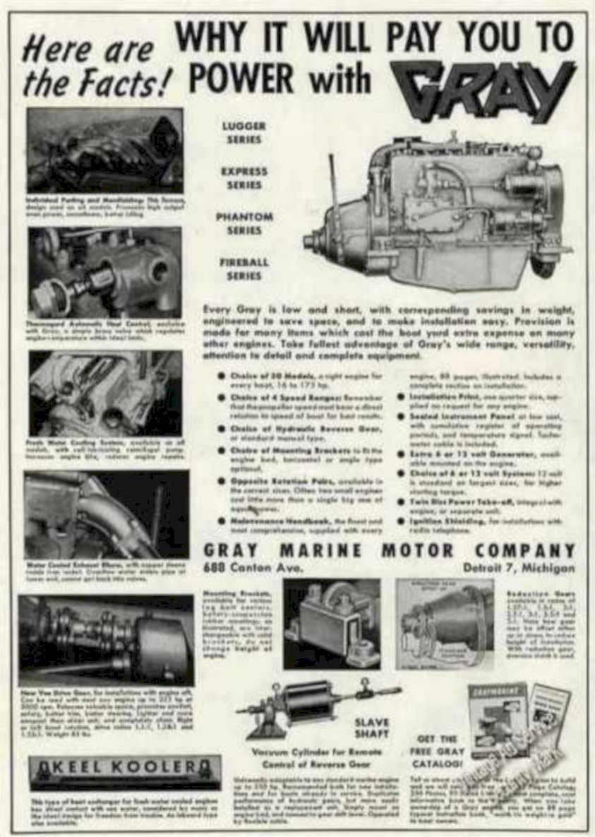 Gray Marine Engines Vintage Retro Advert Ads A4 Photo Print