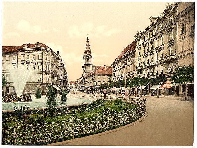 Graz Herrengasse Styria Vintage A4 Photo Print
