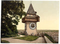 Graz the clock Styria Vintage A4 Photo Print