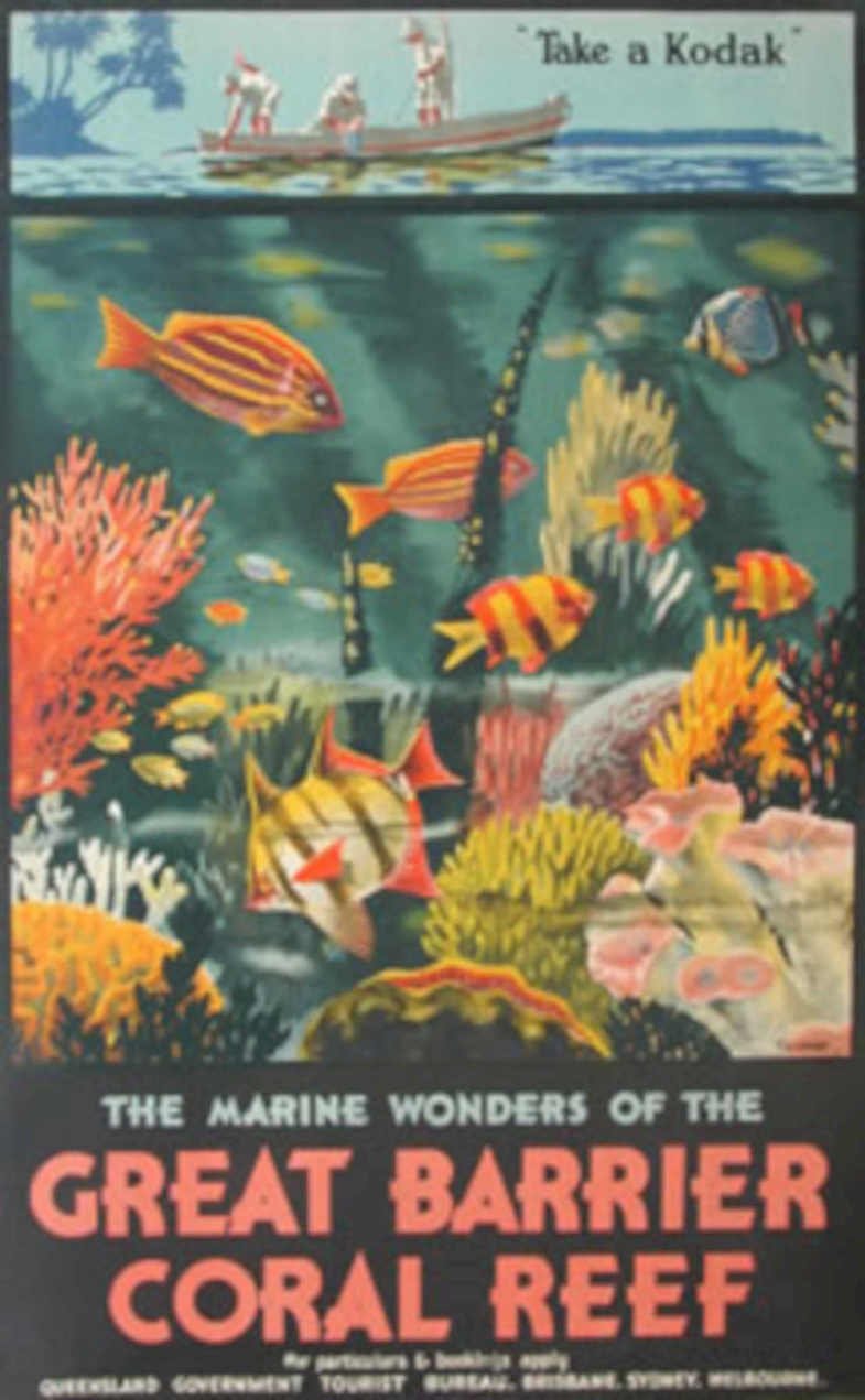 Great Barrier Reef Vintage Retro Advert Poster A4 Photo Print