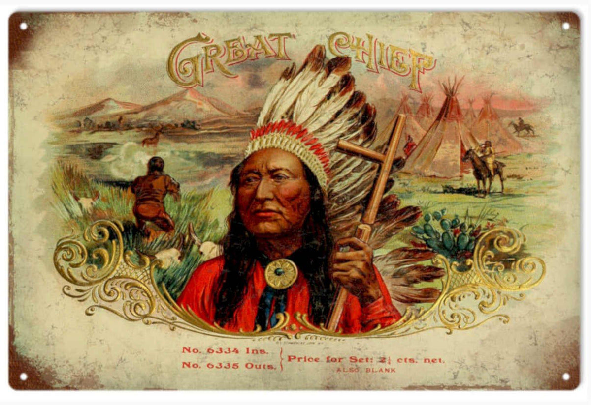 Great Chief Sign Vintage Retro Advert Ads A4 Photo Print