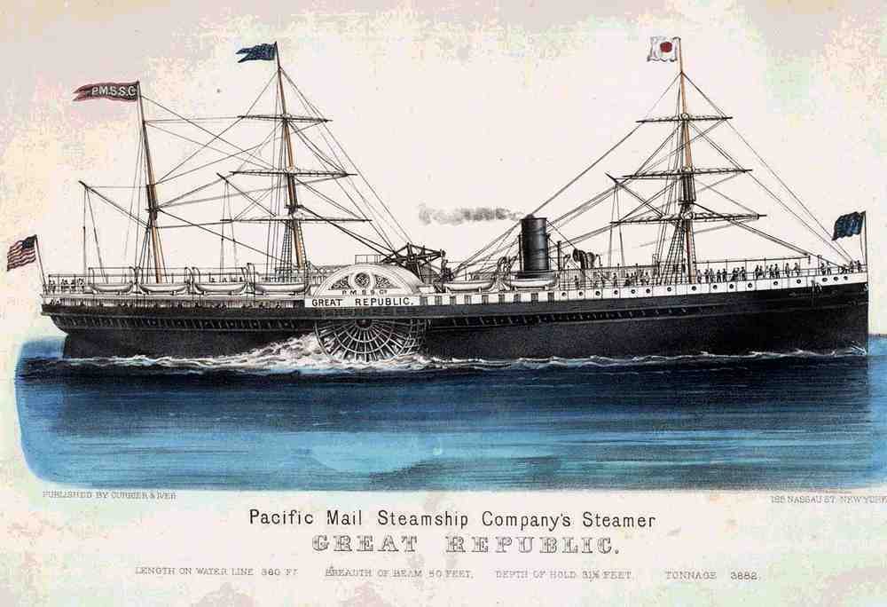 Great Republic 2 Ship Vintage A4 Photo Print