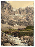 Great Scheidegg and glacier Bernese Oberland Vintage A4 Photo Print