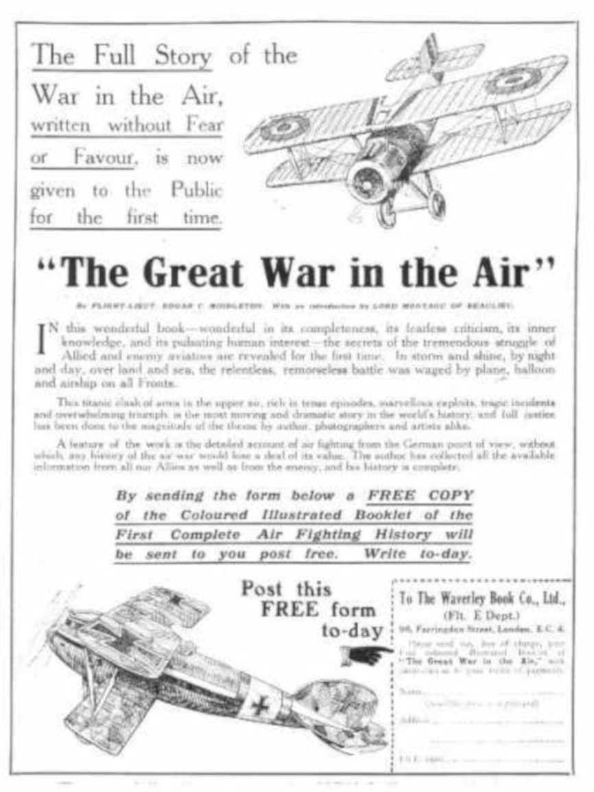 Great War Planes Vintage Retro Advert Ads A4 Photo Print