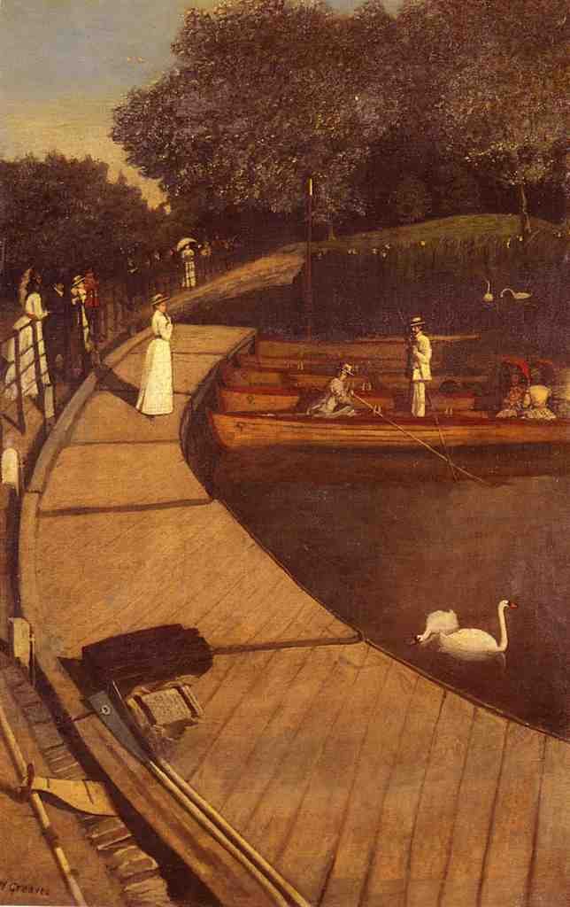 Greaves Walter The Boating Pond Battersea Park Art A4 Photo Print