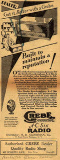 Grebe Radio Syncrophase Vintage Retro Advert Ads A4 Photo Print