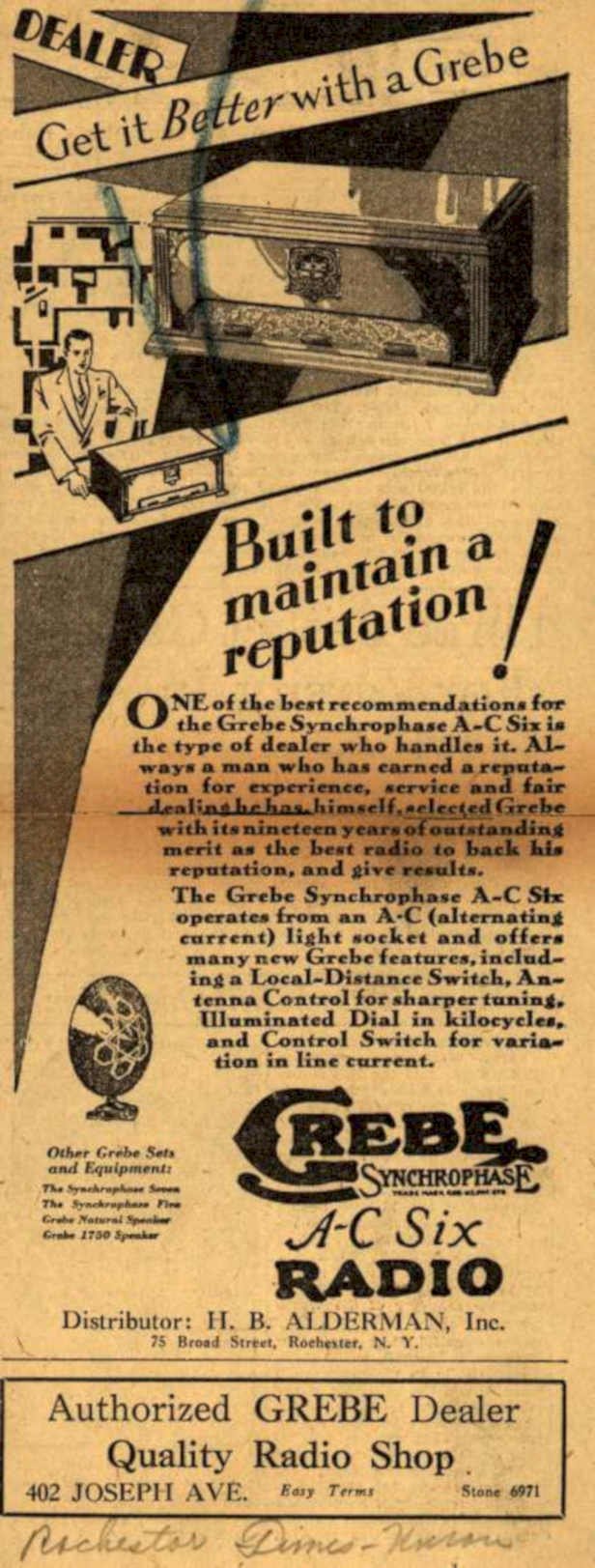 Grebe Radio Syncrophase Vintage Retro Advert Ads A4 Photo Print