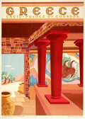 Greece Crete Palace Knossos Greek Travel 1950S A4 12X8 Aluminium A4 Photo Print