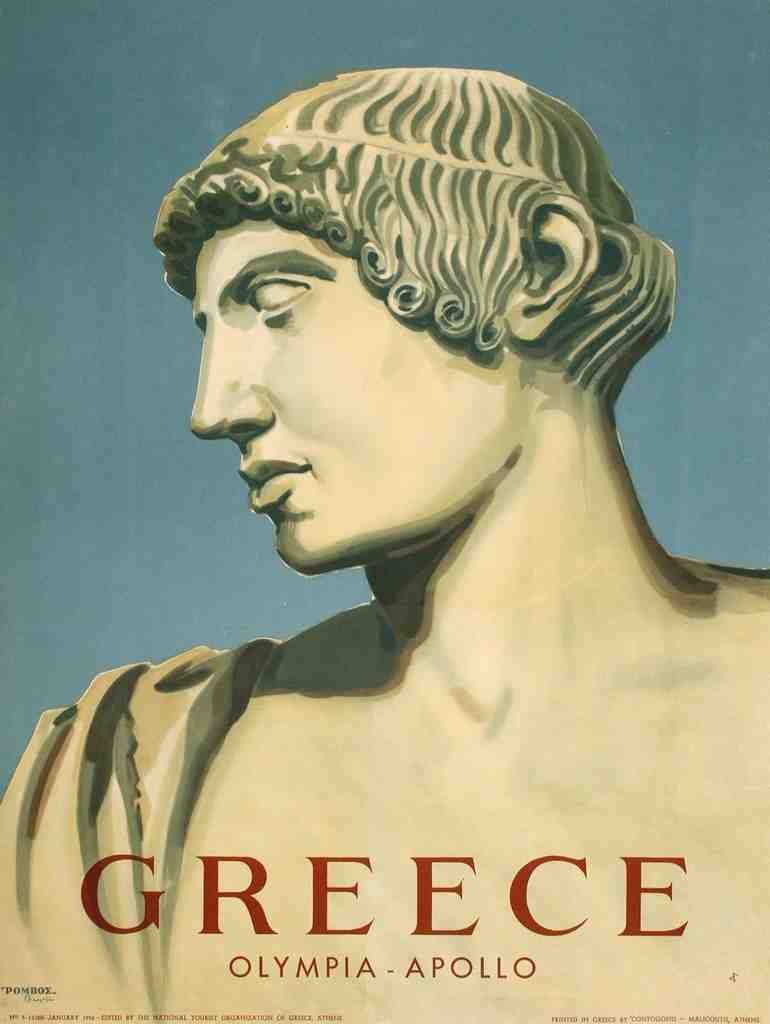 Greece Olympia Apollo Greek Travel 1950S Vintage Advert A4 Photo Print